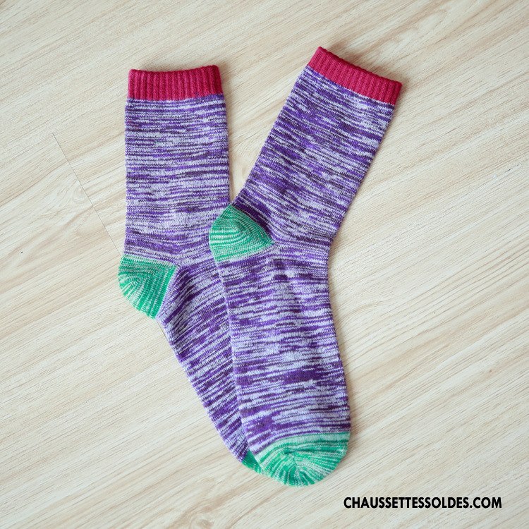 Chaussettes Mi Hautes Homme Chaussettes En Coton Le Nouveau Milieu Renforcé Bleu