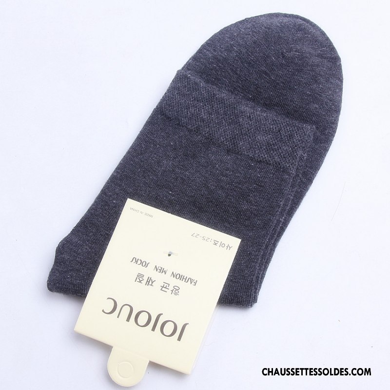 Chaussettes Mi Hautes Homme Chaussettes En Coton Milieu Anti-odeur Toutes Les Saisons Absorber La Sueur Casual Pure Noir Gris