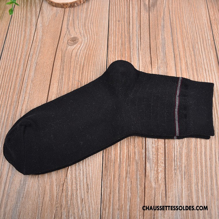 Chaussettes Mi Hautes Homme Chaussettes En Coton Rayé Été Absorber La Sueur Respirant Légère Pure Bleu