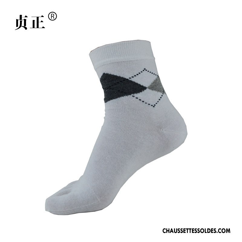 Chaussettes Mi Hautes Homme Cinq Doigts Mode Chaussettes En Coton Absorber La Sueur Été Printemps Noir
