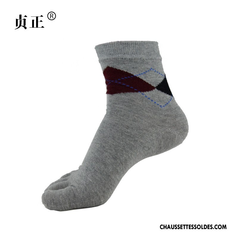 Chaussettes Mi Hautes Homme Cinq Doigts Mode Chaussettes En Coton Absorber La Sueur Été Printemps Noir