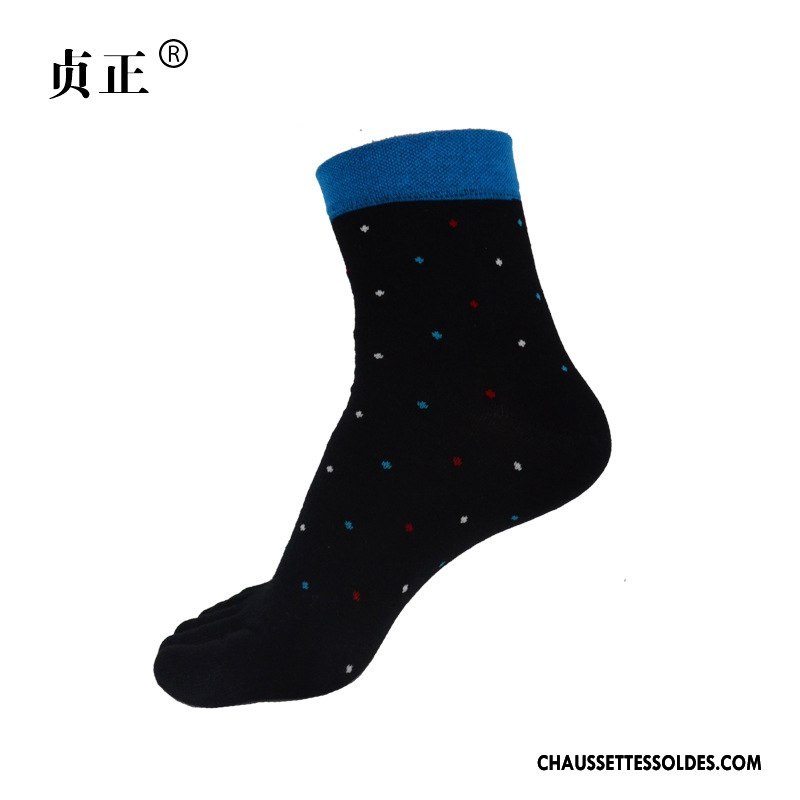 Chaussettes Mi Hautes Homme Cinq Doigts Printemps Chaussettes En Coton Été De Travail Mince Gris