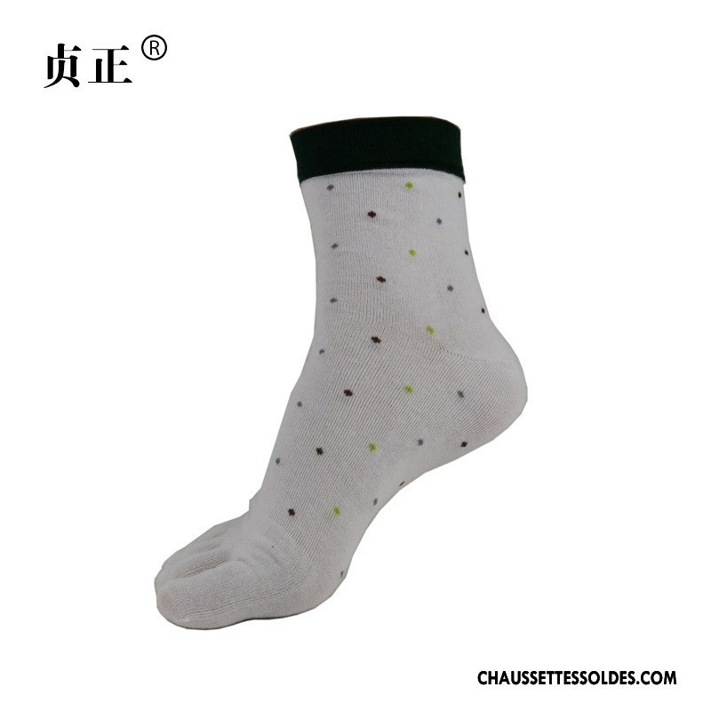 Chaussettes Mi Hautes Homme Cinq Doigts Printemps Chaussettes En Coton Été De Travail Mince Gris