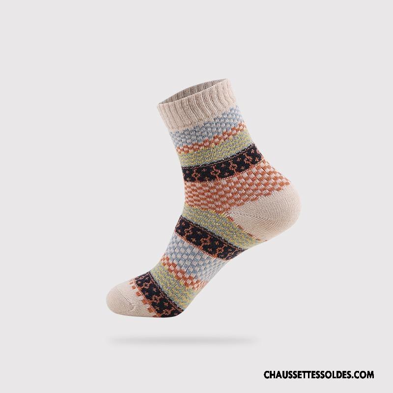 Chaussettes Mi Hautes Homme Confortable Milieu L'automne Fluide Doux Style National Hiver Marron / Brun