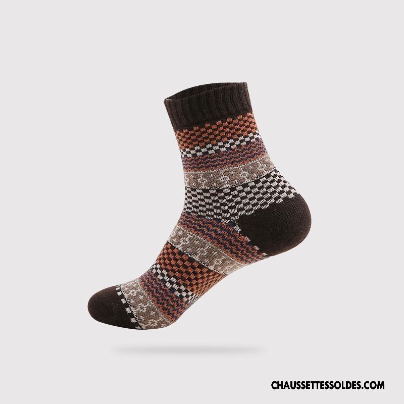 Chaussettes Mi Hautes Homme Confortable Milieu L'automne Fluide Doux Style National Hiver Marron / Brun