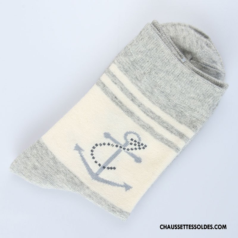 Chaussettes Mi Hautes Homme Coton Bio Absorber La Sueur Mode L'automne Milieu Respirant Bleu Marin