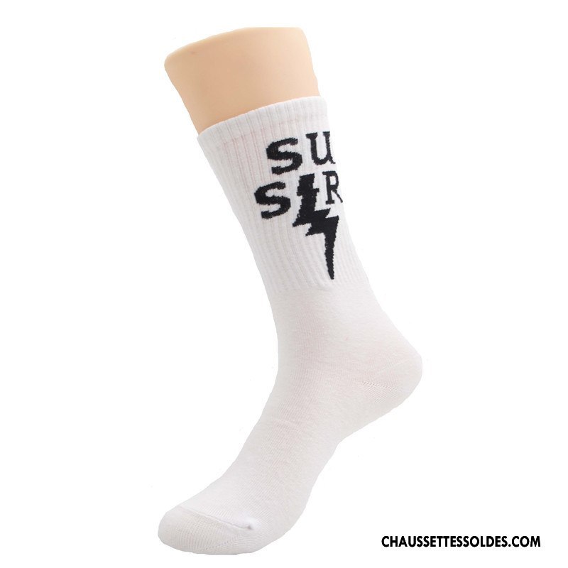 Chaussettes Mi Hautes Homme Coton Bio Femme Général Tendance Blanc