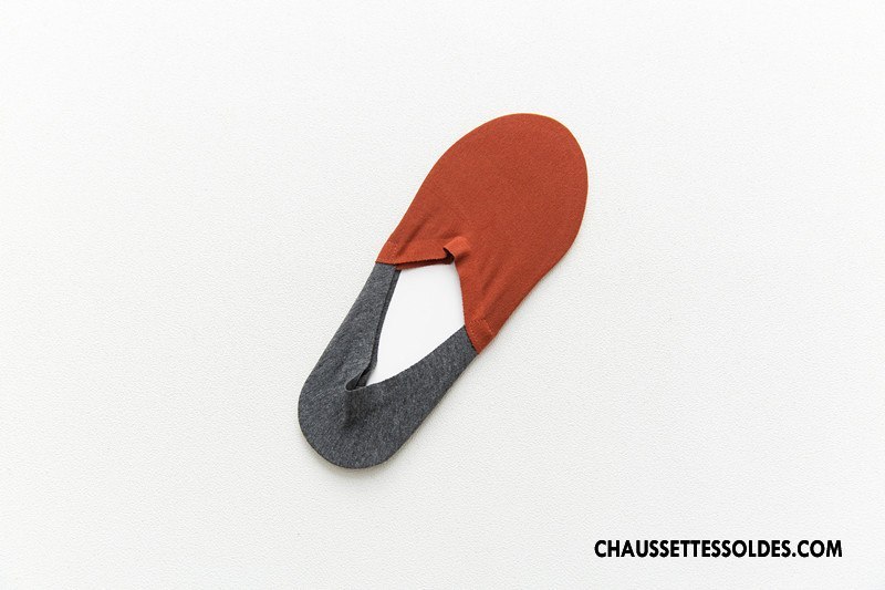 Chaussettes Mi Hautes Homme Coton Bio Mode Chaussette Courte Invisible Été Chaussette Basse Coupée Marron / Brun Clair
