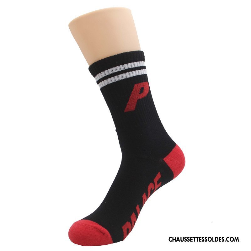 Chaussettes Mi Hautes Homme Coton Bio Mode Danse De Rue Femme Longue Hip Hop Noir