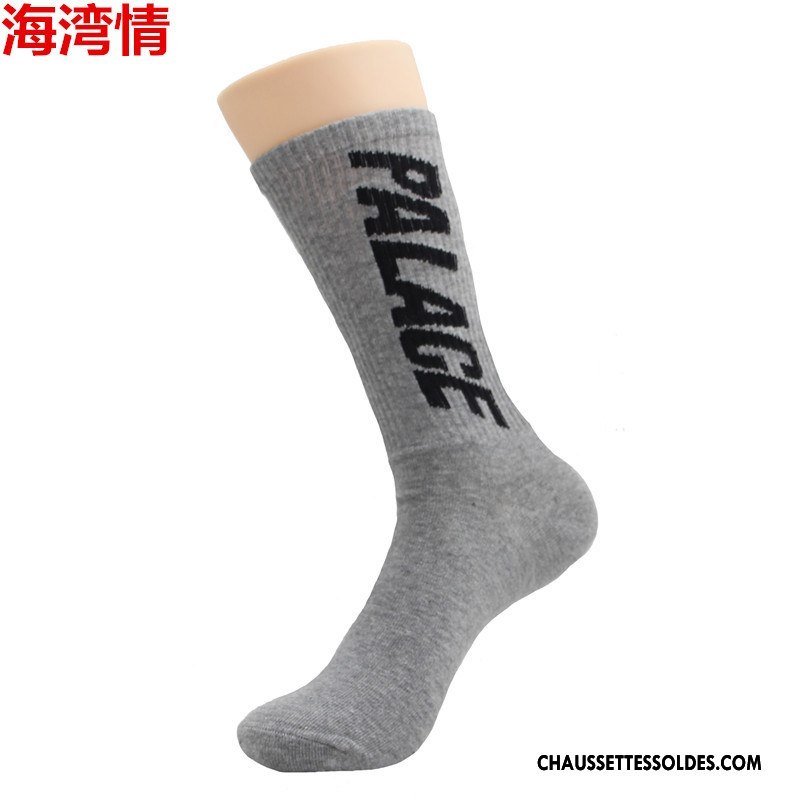 Chaussettes Mi Hautes Homme Coton Bio Mode Danse De Rue Femme Longue Hip Hop Noir