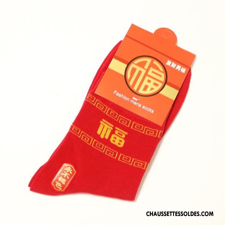 Chaussettes Mi Hautes Homme Coton Bio Petit Mariage Nouveau Hiver Longue Rouge