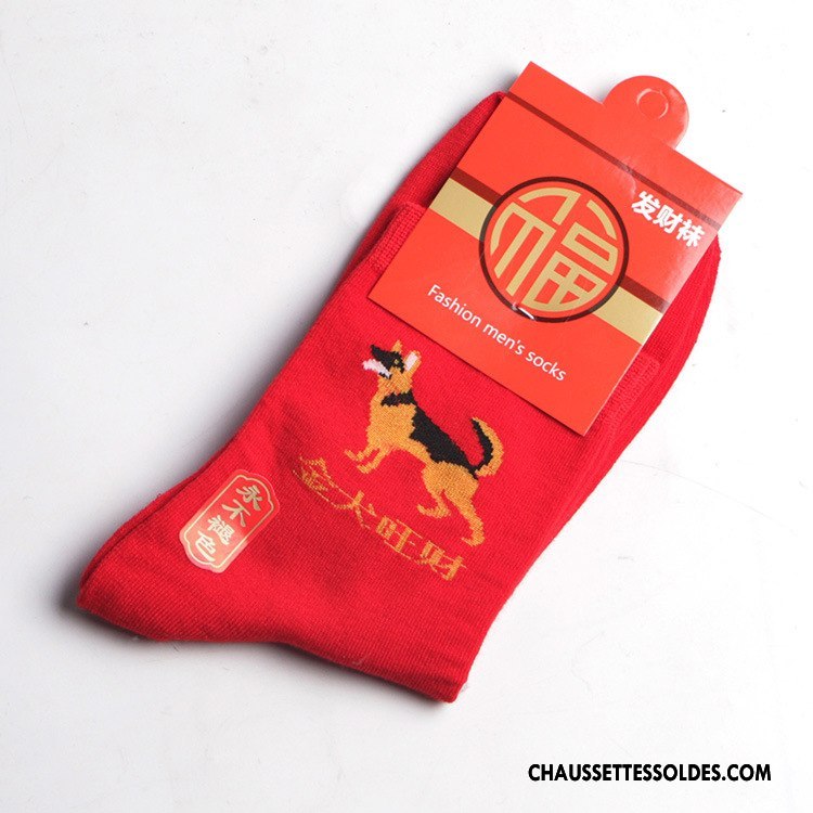 Chaussettes Mi Hautes Homme Coton Bio Petit Mariage Nouveau Hiver Longue Rouge