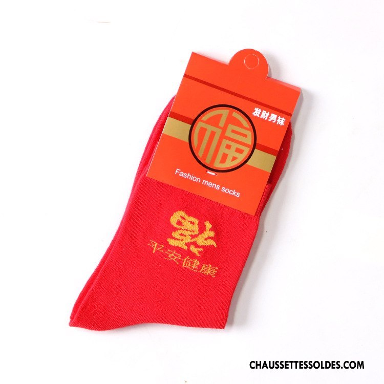 Chaussettes Mi Hautes Homme Coton Bio Petit Mariage Nouveau Hiver Longue Rouge