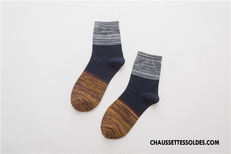 Chaussettes Mi Hautes Homme Coton Bio Style Chaud Chaussette Courte Milieu Le Nouveau Coloré