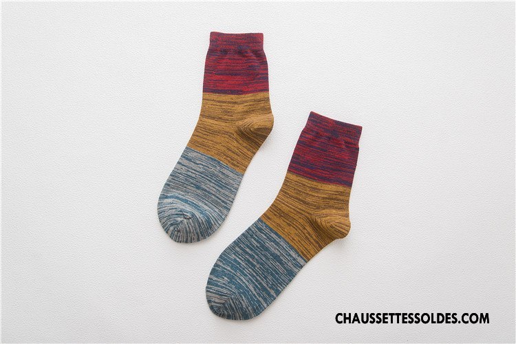 Chaussettes Mi Hautes Homme Coton Bio Style Chaud Chaussette Courte Milieu Le Nouveau Coloré