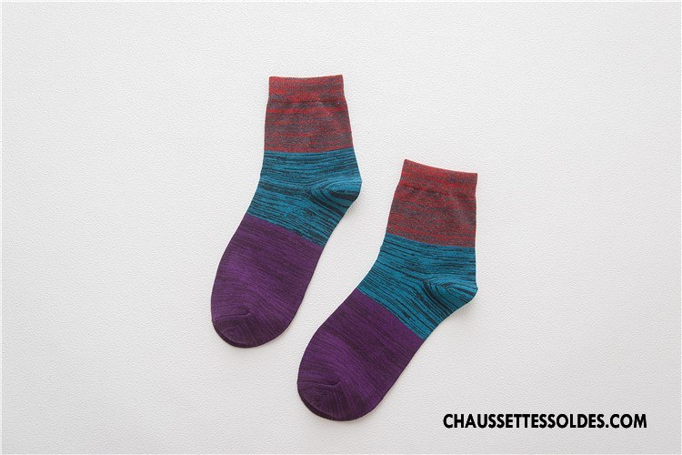 Chaussettes Mi Hautes Homme Coton Bio Style Chaud Chaussette Courte Milieu Le Nouveau Coloré