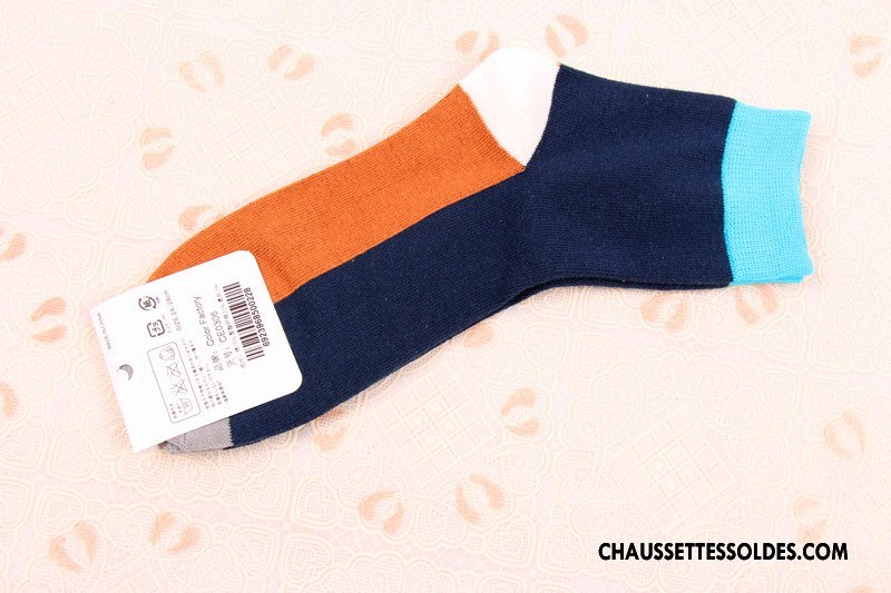 Chaussettes Mi Hautes Homme Coton Bio Épissure Hiver Milieu Tendance Personnalité Pure Blanc