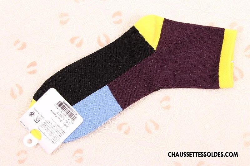 Chaussettes Mi Hautes Homme Coton Bio Épissure Hiver Milieu Tendance Personnalité Pure Blanc