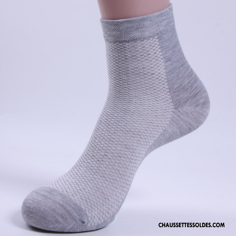 Chaussettes Mi Hautes Homme Creux Guipure Été Casual Milieu 100% Coton Mouvement Blanc