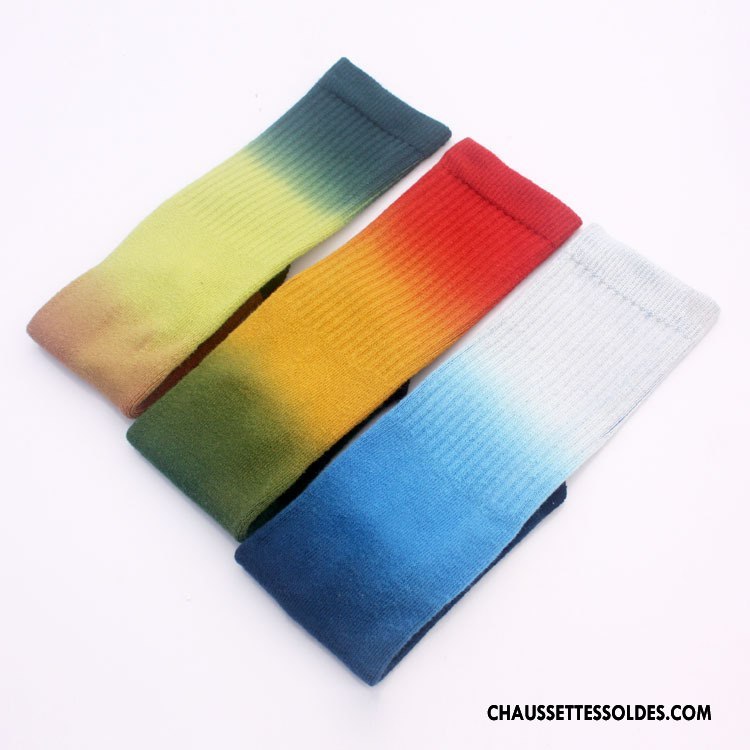 Chaussettes Mi Hautes Homme Créatif De Plein Air Mouvement L'automne Hiver Coloré