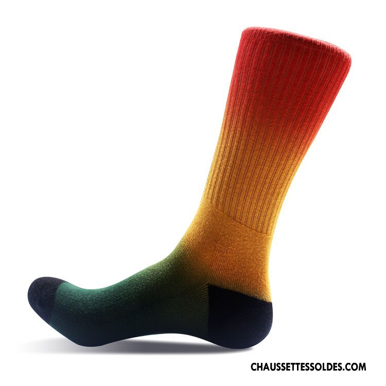 Chaussettes Mi Hautes Homme Créatif De Plein Air Mouvement L'automne Hiver Coloré