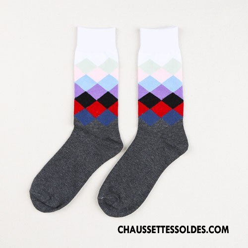Chaussettes Mi Hautes Homme Créatif Le Nouveau Matelassé Tendance Personnalité Milieu Bleu