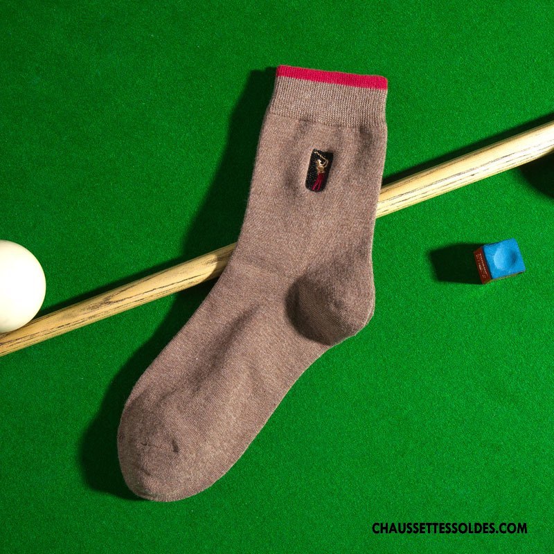 Chaussettes Mi Hautes Homme De Travail Casual Hiver L'automne Brodé Le Nouveau Pure Gris