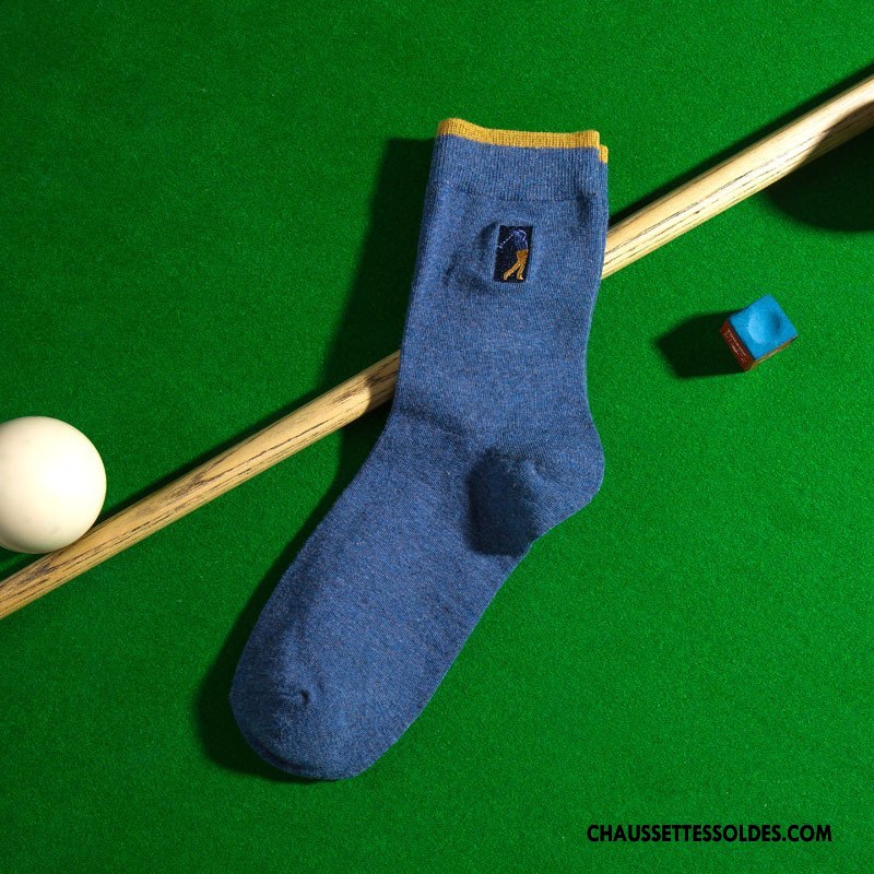 Chaussettes Mi Hautes Homme De Travail Casual Hiver L'automne Brodé Le Nouveau Pure Gris