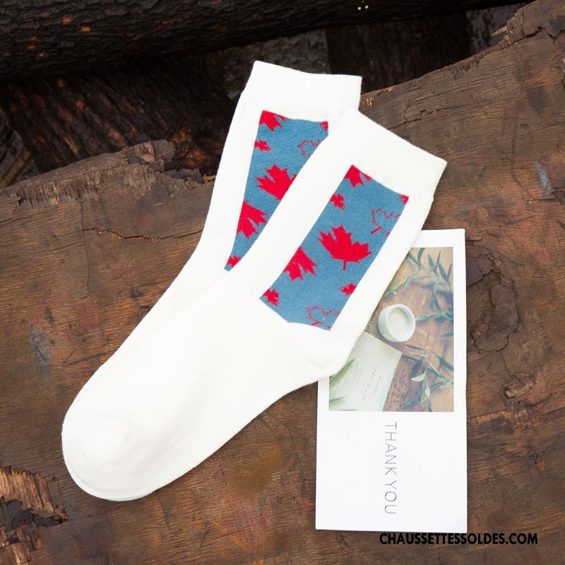 Chaussettes Mi Hautes Homme De Travail Créatif Le Nouveau Casual Hiver Milieu Bleu