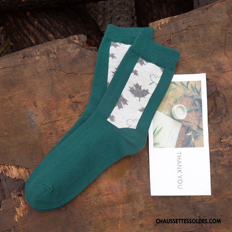 Chaussettes Mi Hautes Homme De Travail Créatif Le Nouveau Casual Hiver Milieu Bleu