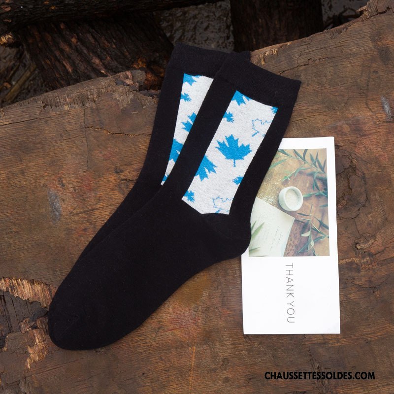Chaussettes Mi Hautes Homme De Travail Créatif Le Nouveau Casual Hiver Milieu Bleu