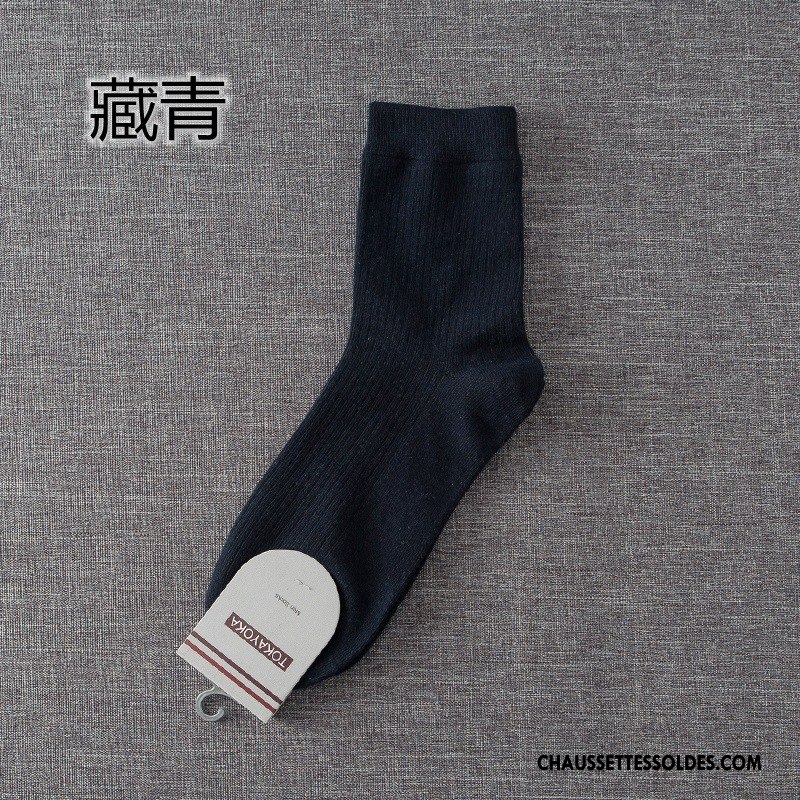 Chaussettes Mi Hautes Homme De Travail Matelassé Coton Bio Haute Qualité Milieu Livraison Gratuite Pure Bleu