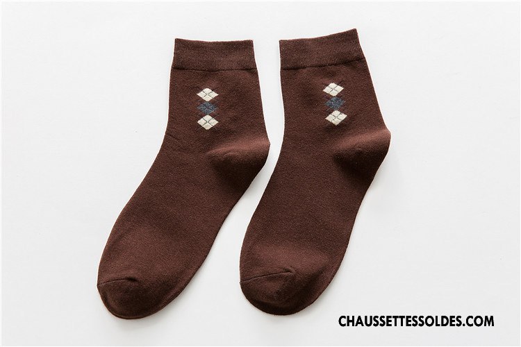 Chaussettes Mi Hautes Homme De Travail Nouveau Coton Bio 100% Coton Chaussette Courte Hiver Marron / Brun