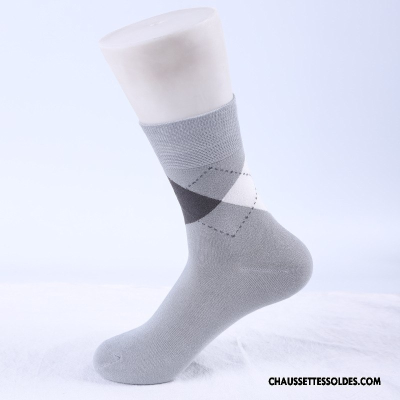 Chaussettes Mi Hautes Homme De Travail Racé Absorber La Sueur Respirant Fibre Bambou Gris