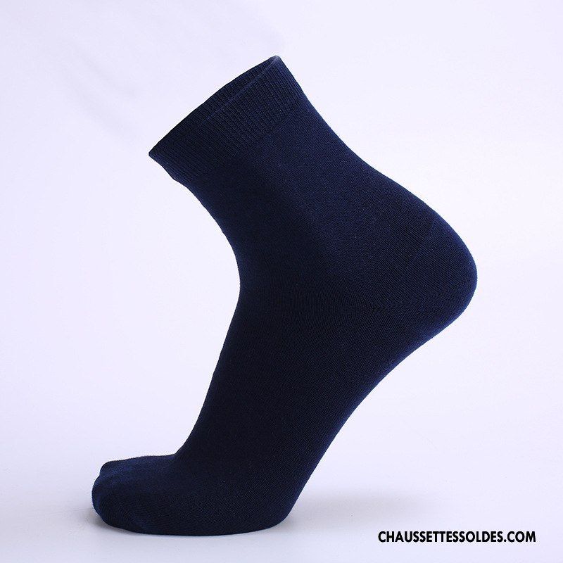 Chaussettes Mi Hautes Homme De Travail Toutes Les Saisons Respirant Absorber La Sueur Milieu Pure Blanc