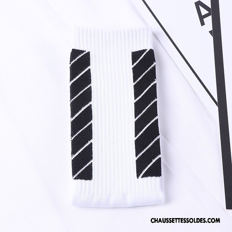 Chaussettes Mi Hautes Homme Europe Hiver Renforcé Longue Marque De Tendance 100% Coton Blanc