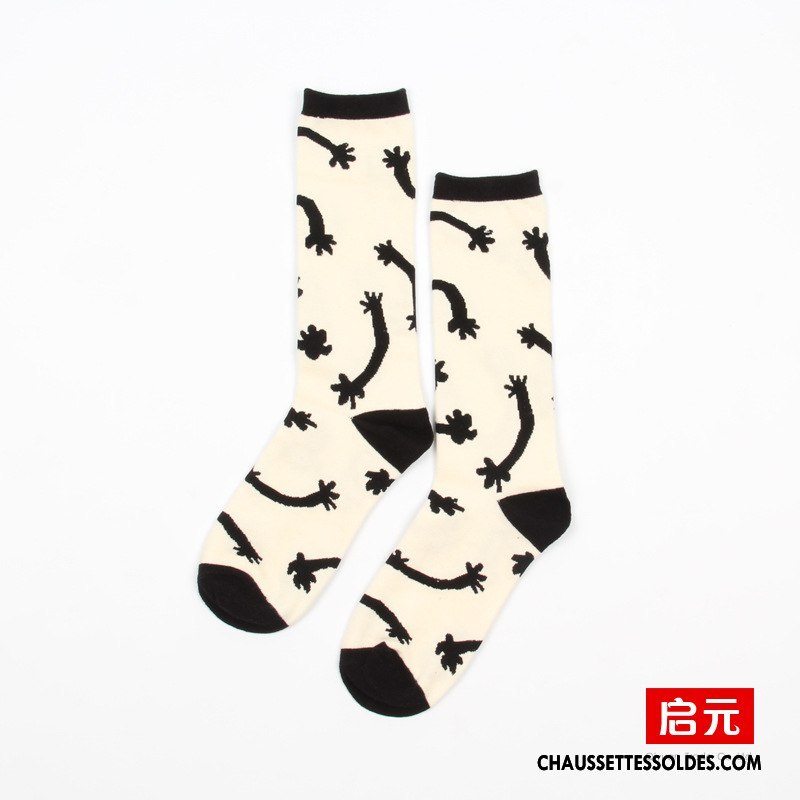 Chaussettes Mi Hautes Homme Femme Dessin Animé Créateur De Tendances 100% Coton Rue Lovers Bleu