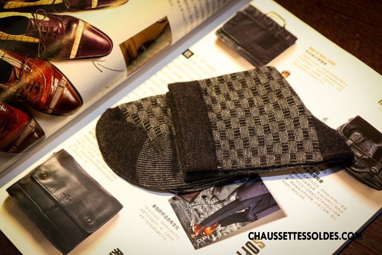 Chaussettes Mi Hautes Homme Gentilhomme Hiver De Travail Le Nouveau Milieu L'automne Bordeaux