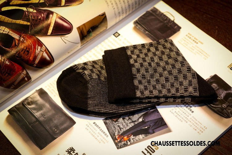 Chaussettes Mi Hautes Homme Gentilhomme Hiver De Travail Le Nouveau Milieu L'automne Bordeaux
