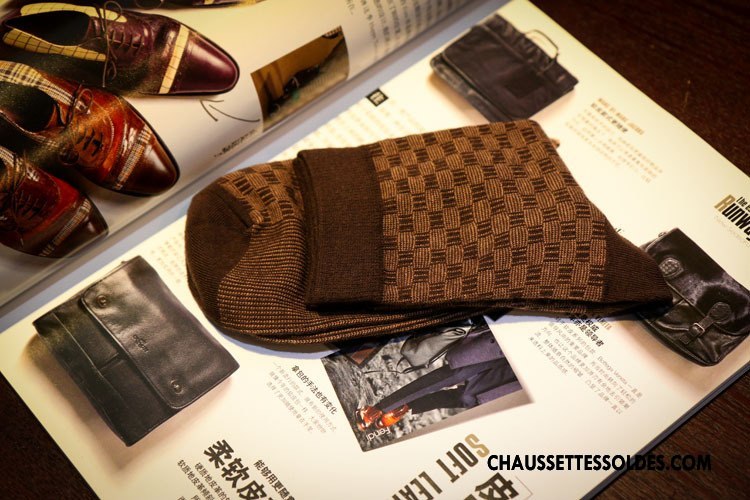 Chaussettes Mi Hautes Homme Gentilhomme Hiver De Travail Le Nouveau Milieu L'automne Bordeaux