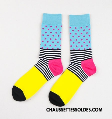 Chaussettes Mi Hautes Homme Gentilhomme Milieu Art Tendance Matelassé Coloré