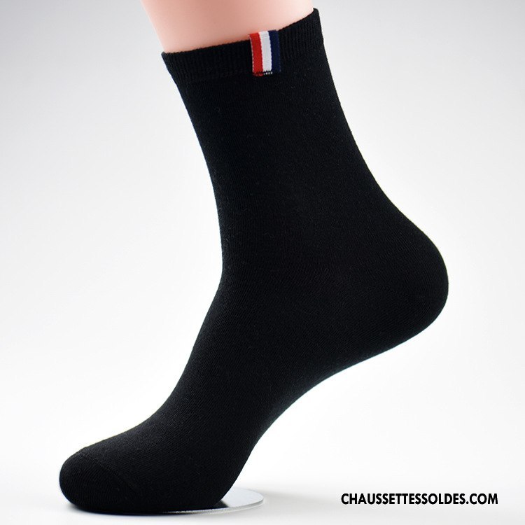 Chaussettes Mi Hautes Homme Gros Matelassé L'automne Absorber La Sueur Respirant Hiver Pure Blanc