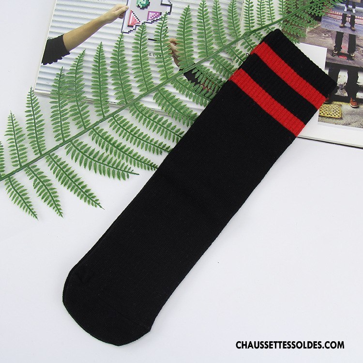 Chaussettes Mi Hautes Homme Général Marque De Tendance Milieu Femme 100% Coton Chaussettes En Coton Blanc