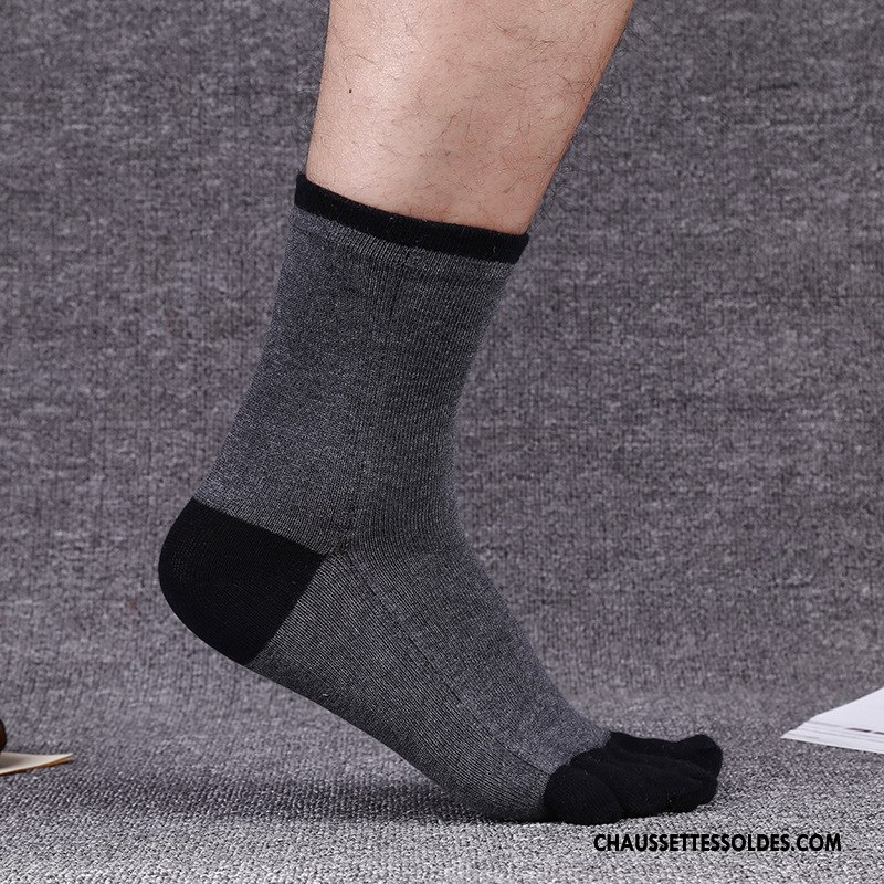 Chaussettes Mi Hautes Homme Hiver Antibactérien Coton Bio L'automne Longue Renforcé Noir