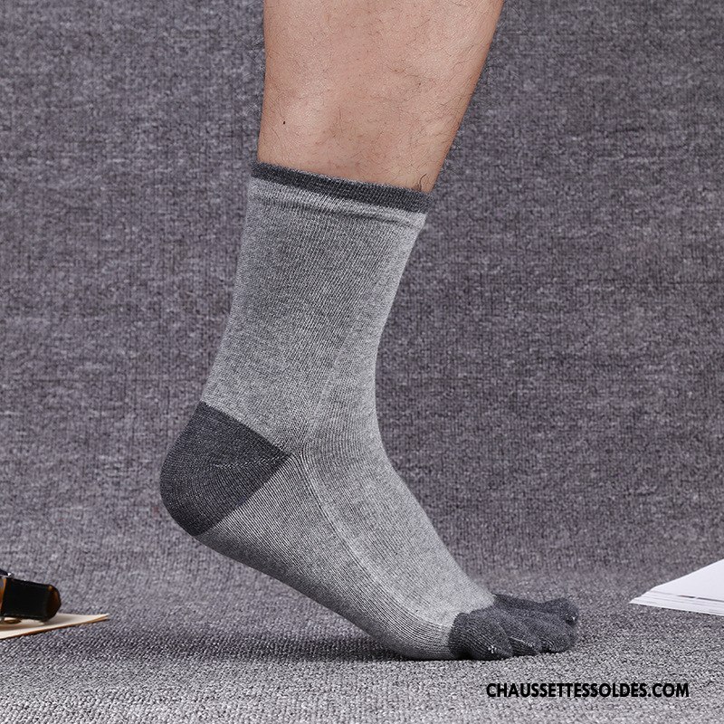 Chaussettes Mi Hautes Homme Hiver Antibactérien Coton Bio L'automne Longue Renforcé Noir