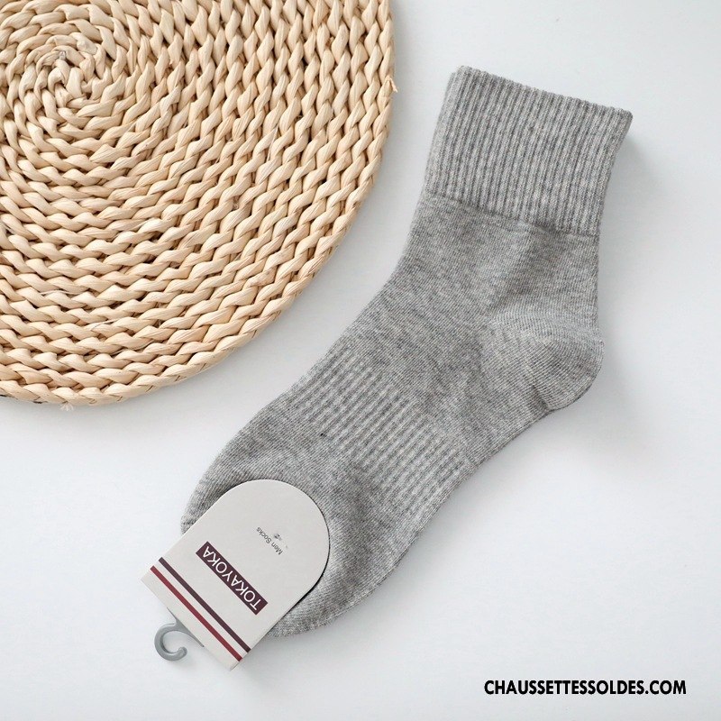 Chaussettes Mi Hautes Homme Hiver Haute Qualité Matelassé Mouvement Courte Livraison Gratuite Pure Gris
