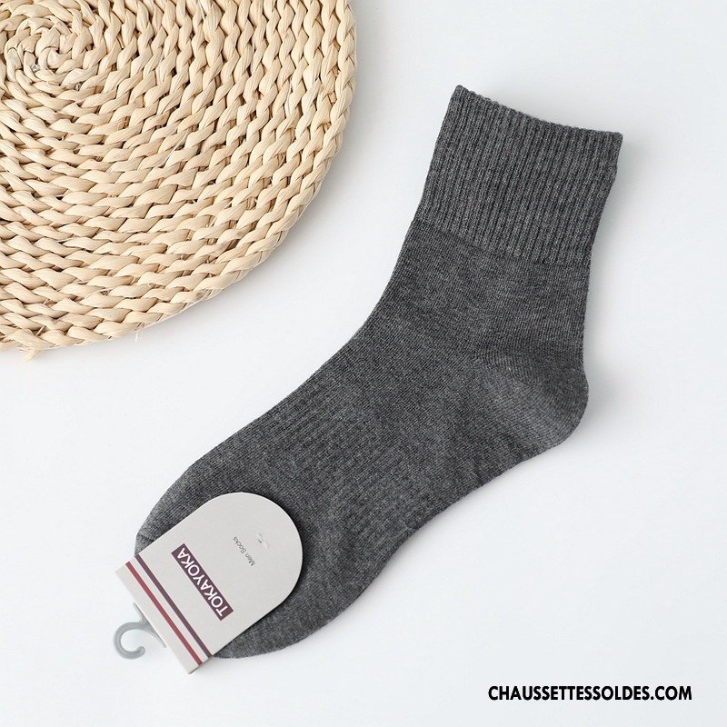 Chaussettes Mi Hautes Homme Hiver Haute Qualité Matelassé Mouvement Courte Livraison Gratuite Pure Gris