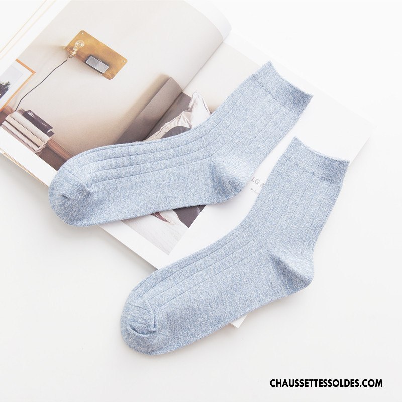 Chaussettes Mi Hautes Homme Hiver L'automne Milieu Tous Les Assortis Nouvelles Arrivées 100% Coton Pure Gris