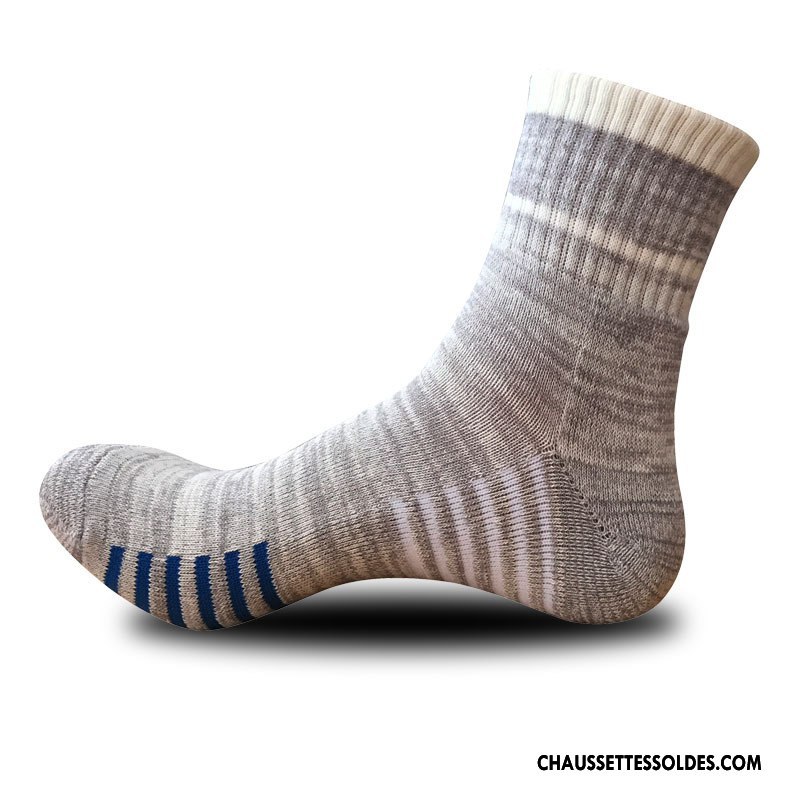 Chaussettes Mi Hautes Homme Hiver Le Nouveau Escalade L'automne Mouvement Renforcé Gris