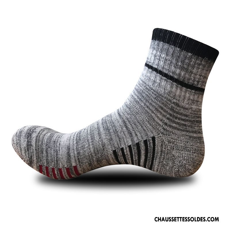 Chaussettes Mi Hautes Homme Hiver Le Nouveau Escalade L'automne Mouvement Renforcé Gris
